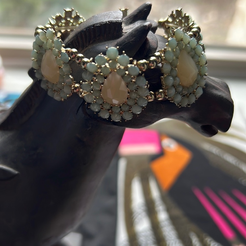Matcha green and cream women’s bracelet.
